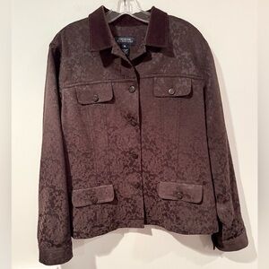 Jones New York Women's Dark Brown Textured Blazer